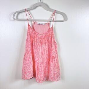 Diane Von Furstenburg 100% Silk Blouse Pink White Dot Size Small